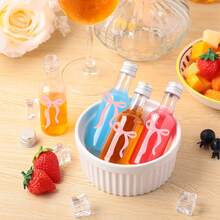 30/5/1pc 25ML-50ML Mini Plastic Liquor Bottle,Empty Bottles With Cap,Elegant Floral Decor Bottles, Can Be Used To Fill A Variety Of Liquids,Dried Blooms Decorative, Suitable For Putting In The Bag To Take Out Travelling,Weddings,Events Gift,Gatherings,Party,Birthday,Outdoor.