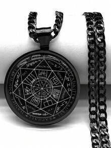 七天使订做不锈钢玻璃项链所罗门护身符项链守护印章首饰项圈男女时尚配饰情侣礼物 - 項鍊 - 查看 4