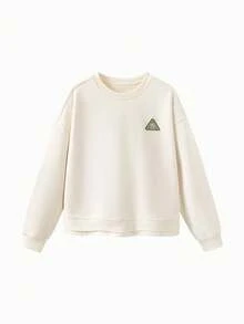mini bala Young Boy Artist Collab Loose Fit Long Sleeve Sweatshirt 2025 Fall - Milky White - View 1