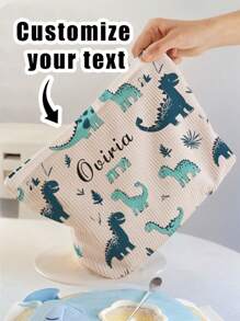 1 szt. Niestandardowa kosmetyczka z motywem dinozaura i imienia, doskonały wybór do przechowywania kosmetyków w podróży, możliwość personalizacji według własnego, unikalnego projektu, odpowiednia dla dzieci i nastolatków, możliwość nadrukowania własnego imienia lub imienia rodzeństwa/kolegów z klasy jako prezent