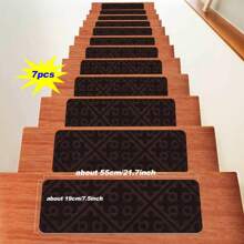 1/7/15 pièces Tapis d'escalier intérieur confortables et doux, tapis d'escalier, marches en bois, tapis antidérapants pour marches d'escalier, tapis antidérapants pour escaliers intérieurs en bois, tapis d'escalier autoadhésifs antidérapants, tapis d'escalier pour marches en bois, tapis de passage pour marches en bois, tapis d'escalier pour marches en bois intérieures