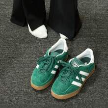 Adidas Originals Gazelle Indoor Low-Top Unisex Casual Sneakers, Fashion Trainers, T-Head Shoes IG1596 - Green - View 10