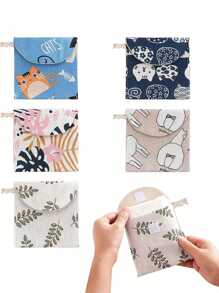 Sanitary Napkin Storage Bag, Period Bag Pad Bag, Zipper Storage Bag Portable Pouch With Large Capacity, For Storing Napkins, Panty Liners And Tampons, Creative Cute Menstrual Pad Cartoon Coin Purse,Large Capacity And Simple Style For Storing Sanitary Napkins, Pads And Tampons Back To School Lipstick Beauty Storage Bag Travel Essentials Travel Organizer For Beach Summer Vacation
