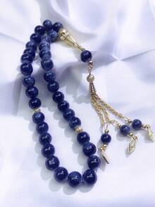 1 件 33 颗天然石念珠，黑色扎染 Tasbih 祈祷珠 - 黑色 - 查看 3