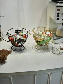 1 pieza Estante de almacenamiento de cápsulas de café de estilo nórdico negro, organizador de lujo para bocadillos y dulces para el hogar, adecuado para exhibición en cafés y bares - por defecto - Ver 8