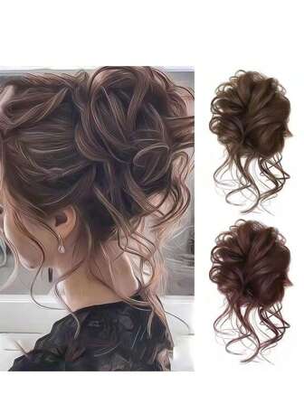 1 pieza Pinza para el cabello, Moldeador de moño, Coletero de moño desordenado voluminoso, Sujetadores de cola de caballo, Ligas para el cabello, Cuerda para el cabello, Accesorios para el cabello, Lazos para el cabello