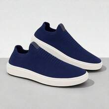 Easy-To-Wear Casual Knit Sneakers Launch Super Light And Comfortable - trắng - Xem 4
