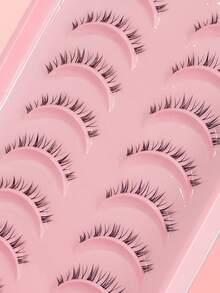 10 对自然下眼睑睫毛下睫毛透明带纤细自然睫毛日本漫画风格尖刺动漫下睫毛戏剧 DIY 角色扮演下睫毛可重复使用条状睫毛、睫毛、睫毛、假睫毛 - 黑色 - 查看 6