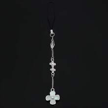 1 件绿色四叶草钥匙扣黑花“我想告诉你”吊饰男女通用手机/包包吊坠配件礼物汽车配饰女士 - 彩色 - 查看 11