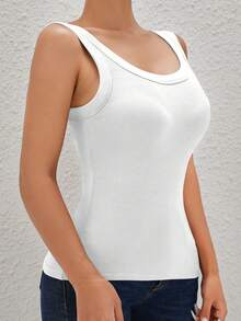 EssElegance, Sports Bra Tank Top With Removable Padded - Seamless Wire-Free Design For All Seasons, Yoga, Running, And Fitness​ Tank Top With Built In Bra Fall Clothes For Women - 白色 - 查看 2