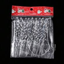 12/24/36件装水晶透明圣诞树冰柱装饰品，适合节日和冬季派对装饰 - 白色 - 查看 8