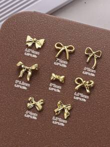 50 Stück Mini Gold & Silber Fliegen-Metall-Nagelkunstdekorationen, Metallic Schmetterling Nagel Schmuck, Luxus Nagel Sticker, DIY Nagel Kunst Deko, Frauen/Mädchen Metall Nagel Accessoires, Nagel Zubehör, Nagel Edelsteine - Verschiedenfarbig - Übersicht 3