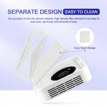 foreverlily Máquina aspiradora de polvo para uñas con potente extractor de succión para manicura, filtro profesional para manicura, 120 W (blanco) - Enchufe EU Tipo C(220-240V) - Ver 9