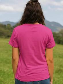 PLAYERA DAMA C/REDONDO M/CORTA AJUSTADO LISO - Rosa coral - Ver 4