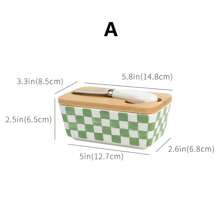 Ceramic Butter Box With Lid, European Style Household Cheese Storage Box, Kitchen Storage Box For Sealing And Preserving Freshness.