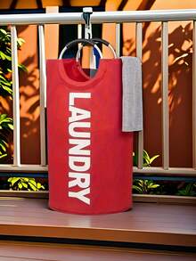 1pc Waterproof Laundry Basket With Soft Padded Handle, Vertical Foldable Laundry Hamper, Suitable For Bathroom, Laundry Room, Balcony, Dorm, Home Organization, Large Capacity Laundry Basket, Gift For Valentine's Day, Wedding, New Year - Dark Grey - View 5