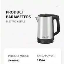 SOKANY SONAKY 09022 Electric Kettle, Stainless Steel Electric Kettle, Household Lightweight And Fast Heating Design, Automatic Shutdown And Safety Protection, High-Efficiency Kettle, Smooth Teapot Design, Durable Kettle, Suitable For Home Boiling Water, Making Tea And Rapid Heating