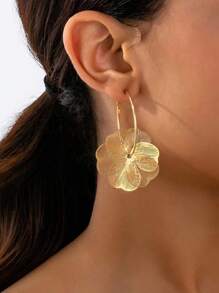 1 paire de boucles d'oreilles épaisses en or creuses à plusieurs couches - style rétro, convenant au port quotidien ou pour les fêtes, accessoire polyvalent, ambiance vintage, boucles d'oreilles uniques