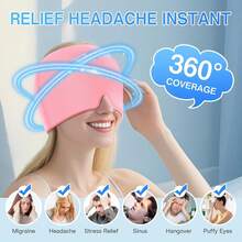 Relief Cap, Gel Cooling Eye Mask, Cooling Gel Relief , Hot/Cold Therapy, Cold Compress For Head, Headache Eyes Mask For Sinus, Puffy Eyes, Tension And Stress Relief