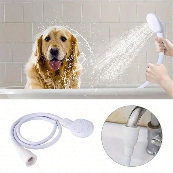1 pieza Cabezal de ducha para baño de mascotas gato perro, rociador de grifo multifuncional, conveniente y fácil de instalar