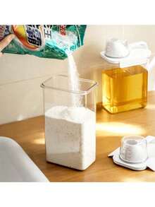 Laundry Detergent Dispenser,Refillable Detergent Bottle With Cap,Leakproof Empty Lotion Sub Bottles Supplementary Container Travel Liquid Bottle For Laundry Room. - Clear - View 7