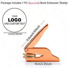 1PC Custom Embosser, Personalized Book Embosser, Book Embosser, Custom Book Embosser, Book Lover Gift, Paper Embosser-Gold, Ornamental, Reusable, Multi-Functional, Modern, Colorful Clients, Students, For Business/Work/Office, For School, School Supplies, For Teenagers, Junior High School Students, Middle School Students, High School Senior High School Students, College Students, University Students, Freshman, Sophomore, Underclassmen,Office Decor - Gold - View 15