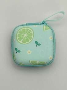 Estuche de transporte de moda impreso en EVA mini portátil, adecuado para guardar auriculares, cables, unidades USB, monedas y talla grande