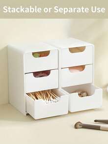 1/2PCS/Mini 3-Tier Desktop Storage Box, Furniture, Office Organizer, Jewelry, Drawer-Style Makeup For Women Storage Organizer Travel Essentials For Women Storage Organizer Travel Essentials Gift - Multicolor - View 3