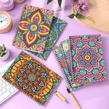 6 Pack 5d DIY Diamond Art Kits For Adults Beginner A5 Leather Mandala Diamond Painting Spiral Notebook Gift Mandala Art Cover Notepad Sketchbook Journal Crafts Acssories With Tool - Multicolor - View 6