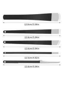 5/1 pieza Juego de cuchillos para pedicura profesional, herramientas de cuidado de los pies de acero inoxidable para recortar, pedicura para uñas encarnadas, callosidades, eliminación de piel muerta. Juego de cuchillos para pedicura integral: seis cuchillos distintos diseñados para satisfacer una amplia gama de necesidades de cuidado de los pies - Multicolor - Ver 5