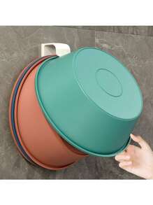 1pc Bathroom Wall Mounted Storage Rack For Face Basin, Toilet Hanging, Multi-Purpose Hook For Kitchen