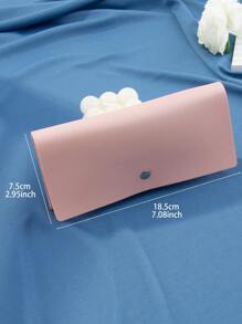 Fashionable Pink Luxury Women's PU Leather Soft Buckle Eyeglass Case With Cleaning Cloth, Customized Logo Eyewear Packaging Box