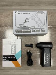 1 Set Of Violent Turbo Fan Mini Camping Outdoor Handheld Fan 130000 High-Speed Brushless Blower Dust Blower