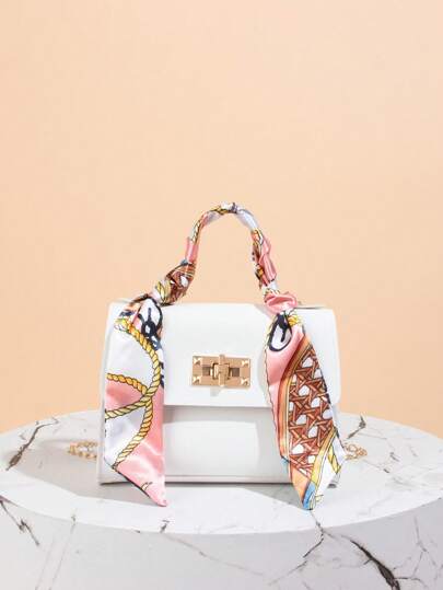 时尚优雅的围巾装饰手提包