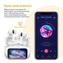 A9 Pro Noise Cancelling Bluetooth Earbuds, Wireless Ear Buds Noise Cancelling Bluetooth Headphones USB Charging With 13 Functions LED Display Mic For IPhone & Android (White) - 1 - 查看 3