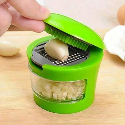 重型不锈钢蒜蓉压榨器兼绞肉机 - 多功能厨房工具，可用于切碎、切片和研磨 - 适用于家庭、餐厅和餐车使用