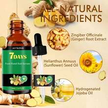 [Local Warehouse Delivery]7Days Nail Care Oil With Ginger, Nail Care Solution Hands & Feet - Moisturizing Dry, Weak & Brittle Nails - Daily Use To Strengthen & Hydrate Nails With Long-Lasting Shine, Gentle Formula Clean & Healthy Nails 1. 01oz Per Piece