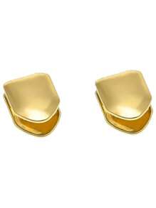 4pcs Grillz Gold Tooth Cap Grillz Teeth Men Gold Teeth Grills For Your Teeth 14K Gold/Silver Plated Single Grillz For Women Gold Jewelry Hip Hop Rapper Costume