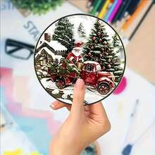 مجموعة من 1/6/12 قطعة من الأواني الخشبية المزينة بنمط شجرة عيد الميلاد وسانتا كلوز، ديكورات مكتبية فنية، مناسبة لديكور المنزل والمكتب والمطبخ والمطعم والكافيه، حماية سطح المكتب، ضرورية لحفلات العطلات وديكورات عيد الميلاد والمنزل والشقة - متعدد الألوان - مشاهدة 9