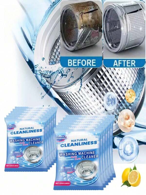 250g/125g / Máquina de lavado, polvo de limpieza descontaminación que elimina la suciedad y el olor. Adecuado para una variedad de estilos de máquinas de lavar y la limpieza del hogar. El fregadero es fresco y de múltiples efectos. (Los modelos nuevos y antiguos se envían al azar)