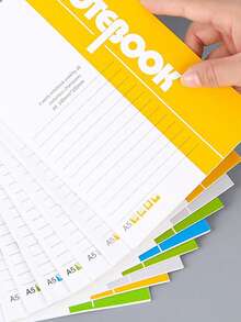 4 piezas/Set Cuadernos de tapa blanda A5 aleatorios, Bloc de notas para estudiantes/oficina, Cuadernos de registro de reuniones de negocios, Útiles escolares - multicolor - Ver 7
