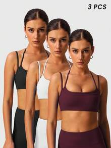 Sodalemon Women Double Layer Adjustable Strap Beautyback Sport Bra - 彩色 - 查看 2