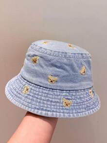 1pc Women Vintage Distressed Metal Decor Brim Fisherman Hat, Fashionable Casual Sunhat, Korean Style Student Couple Outdoor Sun Protection Large Brim Bucket Hat - Multicolor - View 10