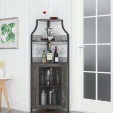 mteryoing Corner Wine Bar Cabinet With Large Storage Space, Detachable Wine Rack, Glass Holder, And Mesh Door - 4-Tier Liquor Cabinet Bar For Dining Room, Living Room, Kitchen