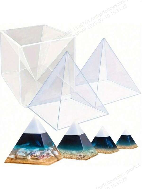 Jumbo Clear Pyramid Silicone Candle Mold, 2pcs Pyramid Silicone Molds + 1pc Plastic Frame, Pyramid Cube Candle Molds For Resin Casting, High Quality Epoxy Resin DIY Silicone Mold, Suitable For Home, Wedding And Party Decoration