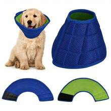 Elizabeth Collar For Pets, Dog & Cat Spay/Neuter Anti-Scratch Lick Bite Washable Mesh Neck Cone - Blue - View 5
