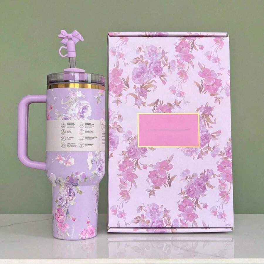 STANLEYQuencher H2.0 Tumbler With Handle And Straw 40 Oz | Flowstate3-Position Lid | Cup Holder Compatible For Travel | Insulated Stainless Steel Cup