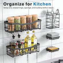 Adhesive Shower Caddy, 5 Pack Rustproof Stainless Steel Bath Organizers With Large Capacity, No Drilling Shelves For Bathroom Storage & Home Decor - 墨綠色 - 查看 6