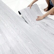 1 rolka 3D samoprzylepna, antypoślizgowa naklejka na podłogę z wzorem słojów drewna w stylu vintage, 300 cm x 40 cm, wodoodporna, zdejmowana, odklejana i przyklejana, gruba, odporna na zużycie naklejka podłogowa z PVC, olejoodporna naklejka do kuchni, odpowiednia do kuchni, sypialni, łazienki, jadalni, salonu, blatu, mebli, wystroju wnętrz i renowacji mebli, tapeta dekoracyjna, dekoracja podłogi - Wielokolorowe - Zobacz 2