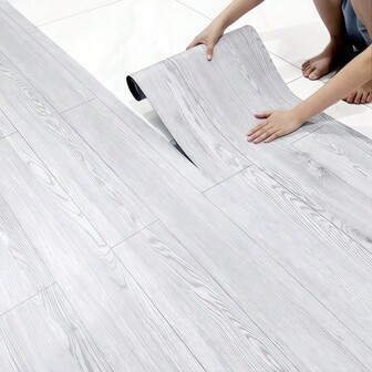 1 Roll 3D Vintage Wood Grain Self-Adhesive Non-Slip Floor Sticker, 300cm X 40cm Removable Peel And Stick Waterproof Wallpaper, Thick PVC Wear-Resistant Floor Decal, Oil-Proof Kitchen Splash Sticker, Suitable For Kitchen, Bedroom, Bathroom, Dining Room, Living Room, Countertop, Furniture, Home Decor And Furniture Renovation, Decorative Wallpaper, Floor Decoration